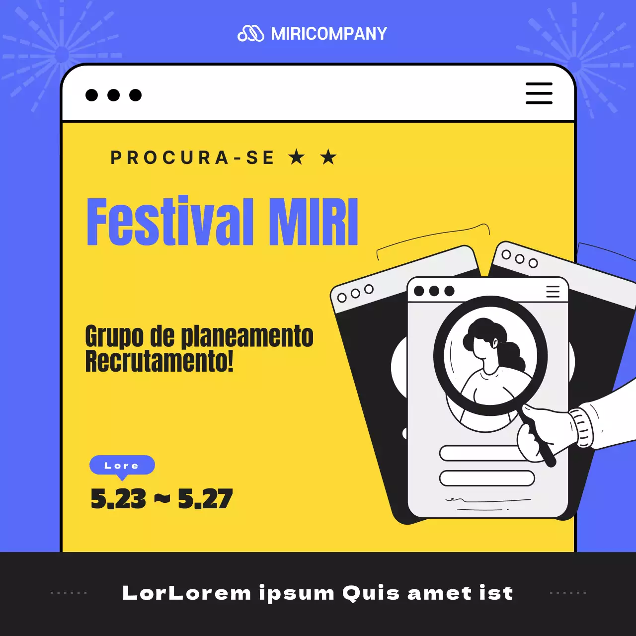 Promover o recrutamento com um toque de amarelo e azul
