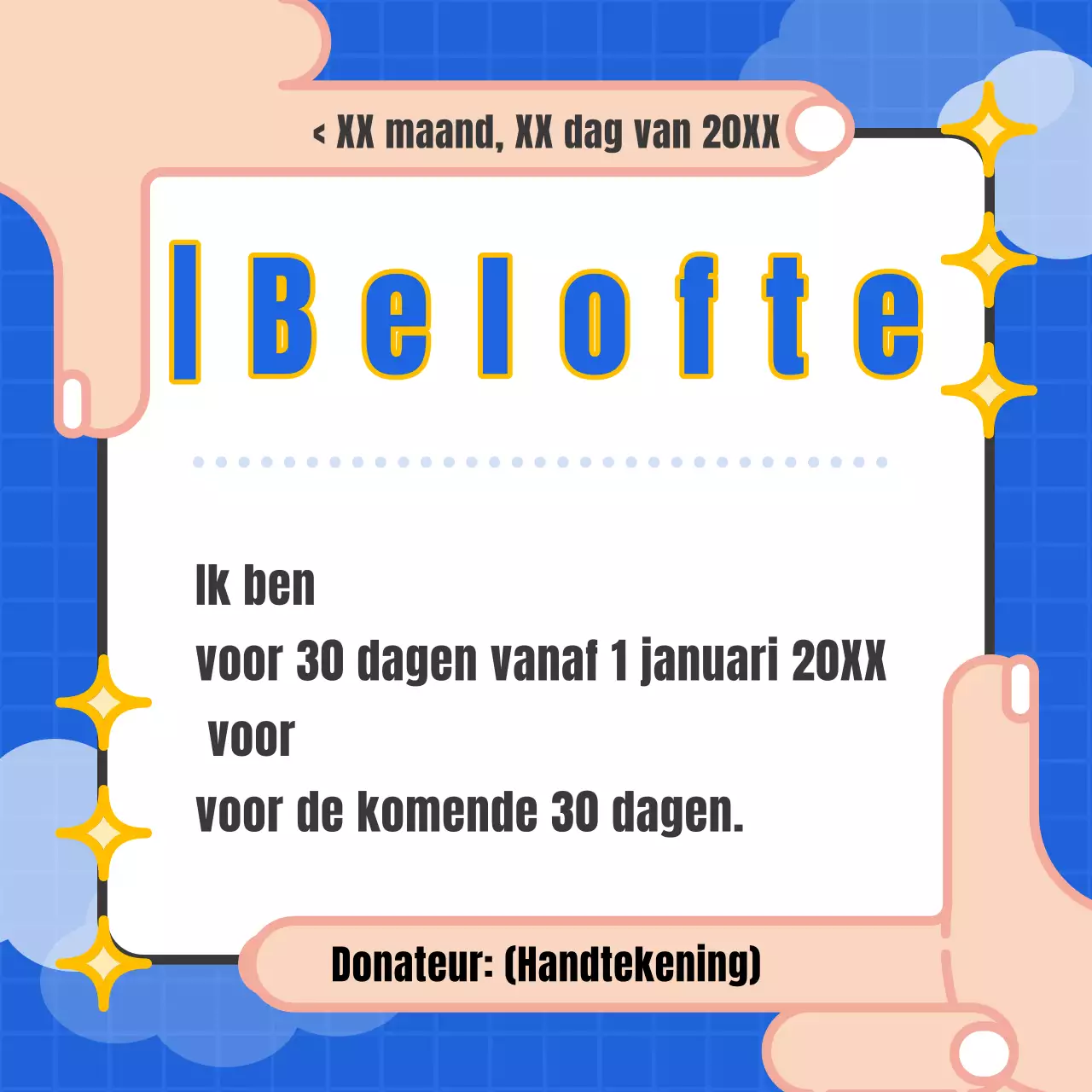 Blauw en geel concept belofte