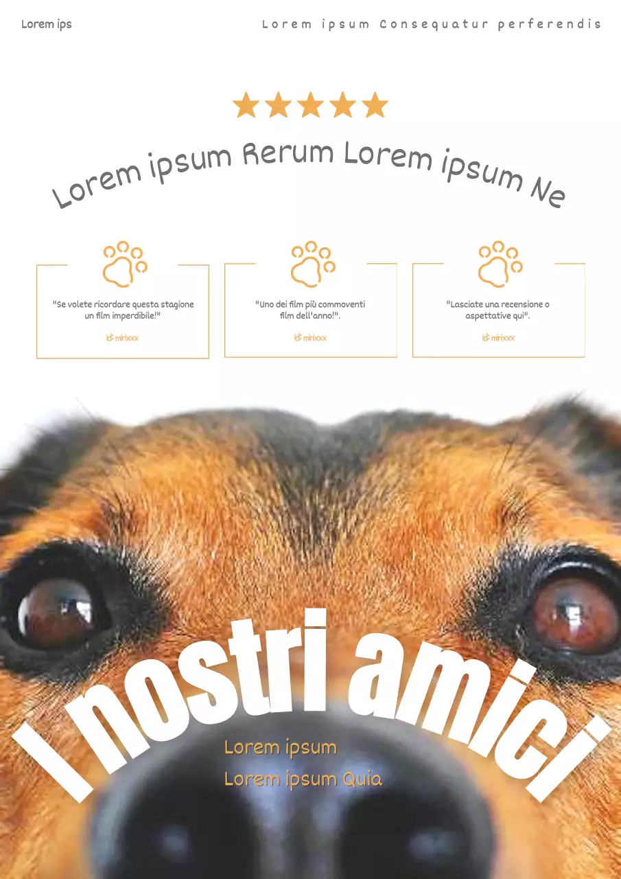 Semplice promozione del film sui cuccioli in arancione