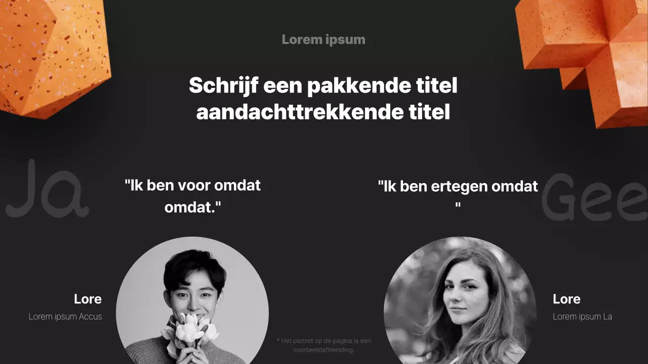 Een moderne conferentieprospectus in zwart en oranje