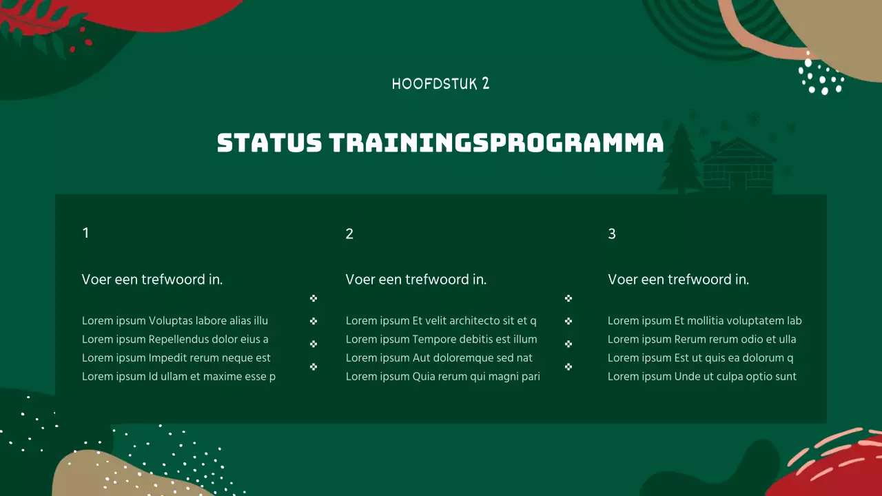 Trainingsgids voor vrijwilligers in rode en groene geometrische patronen