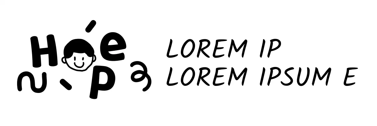 Centro de bienestar infantil con simpáticas ilustraciones y fuentes