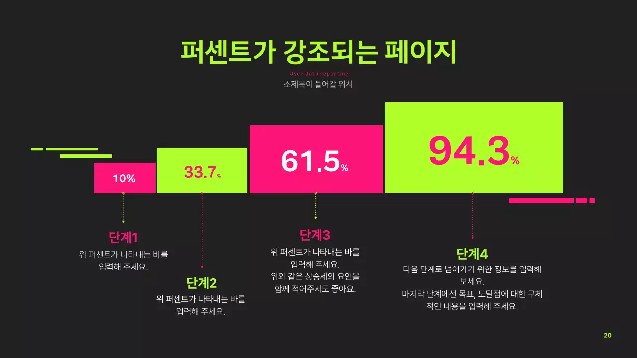 네온색의 트렌드한 프로젝트 소개서