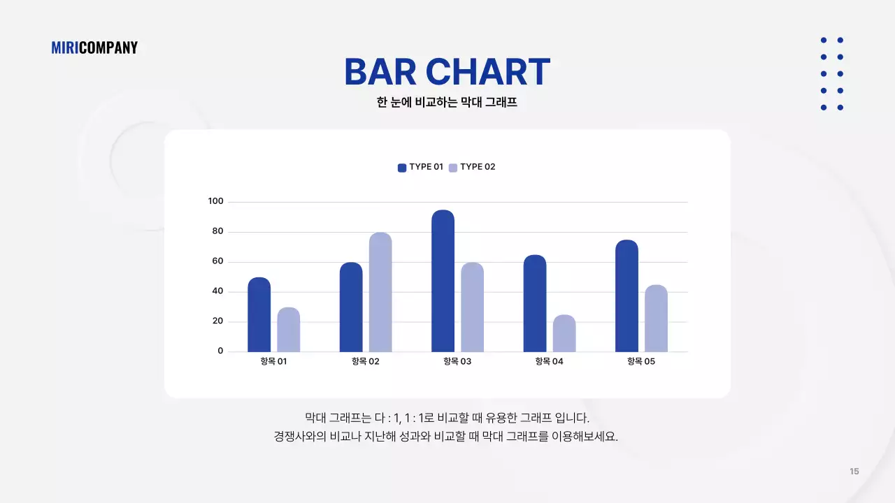 흰색과 남색의 미니멀 비즈니스 발표자료