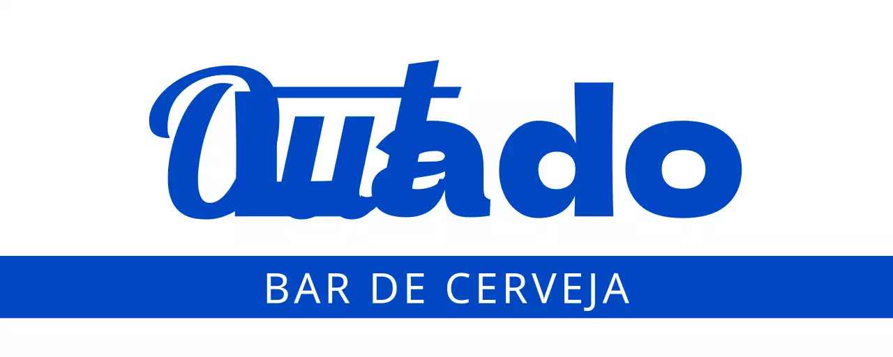 Letreiro de fachada de cervejaria de inspiração retro com tons azuis