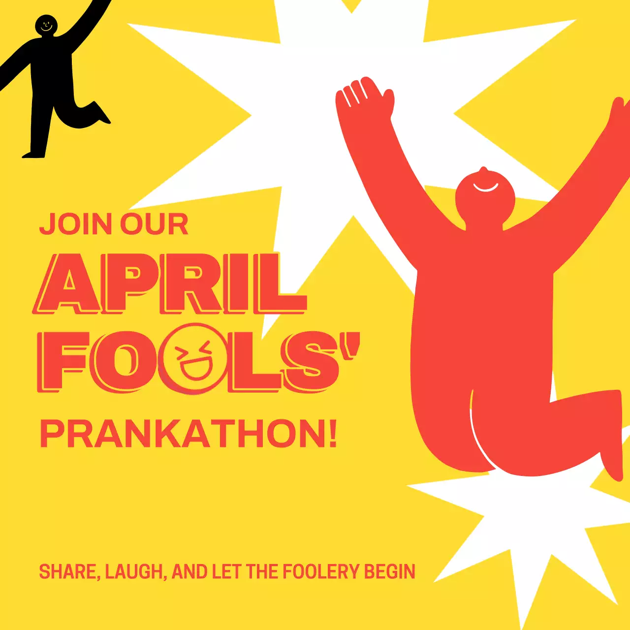 노란색 장난스러운 장난 이벤트 소셜 미디어 게시물