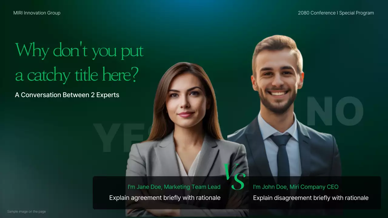 초록색과 파랑의 모던한 기업 컨퍼런스 발표자료