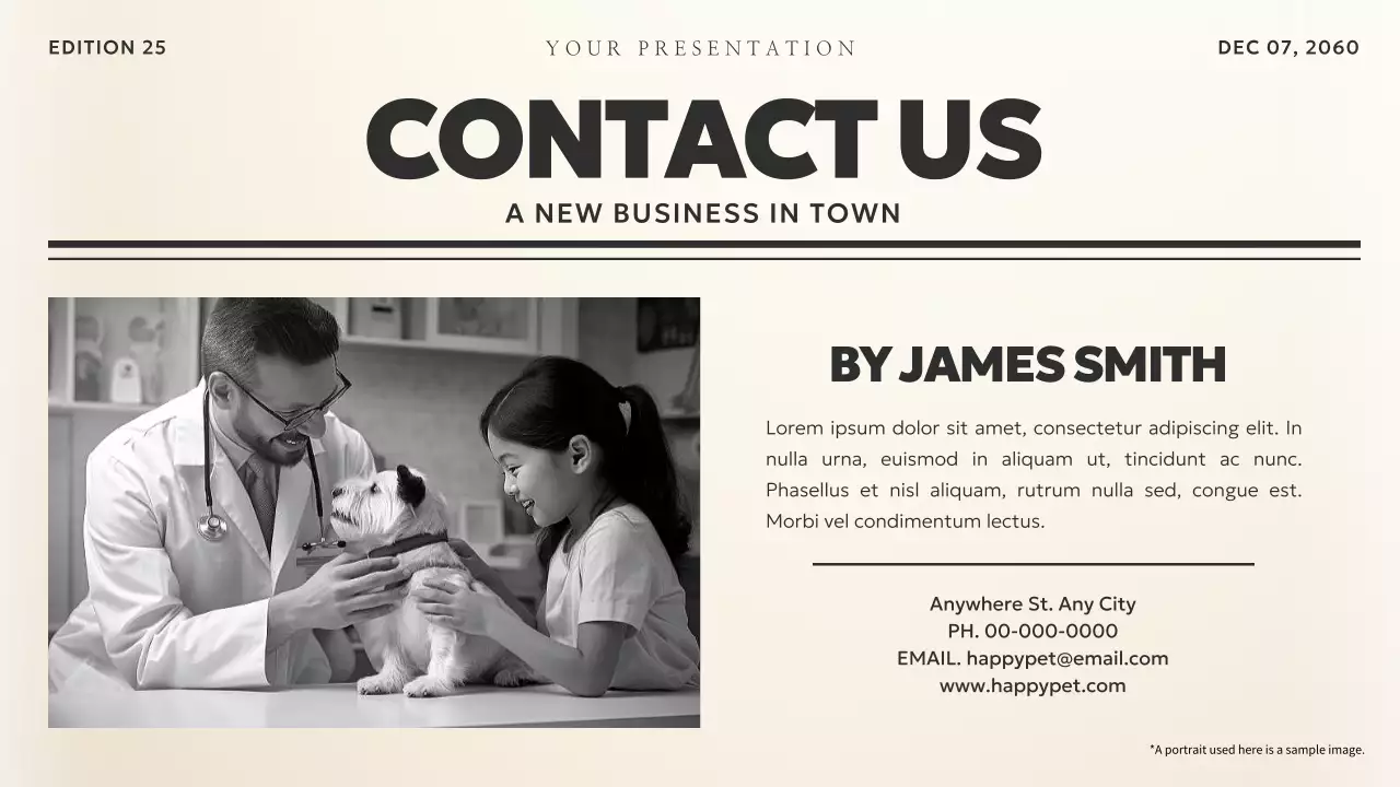 Tài liệu kinh doanh theo chủ đề tin tức cổ điển màu đen và màu be