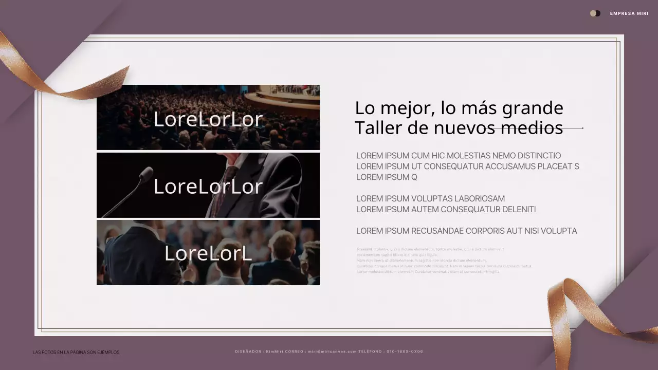 Una lujosa propuesta de invitación para un evento en morado y dorado