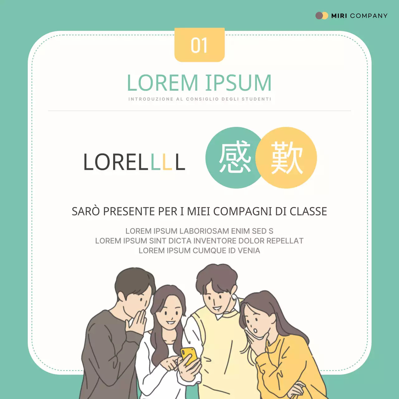 Promuovere una promessa di governo studentesco alla moda, gialla e menta.