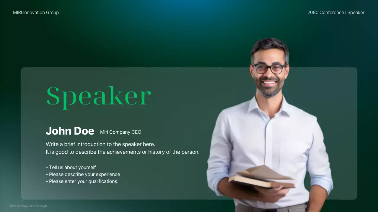 초록색과 파랑의 모던한 기업 컨퍼런스 발표자료