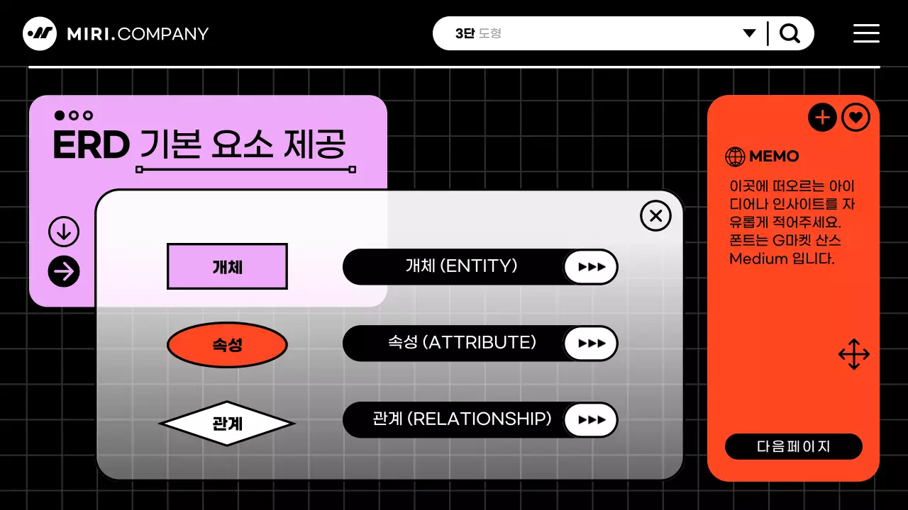 검정과 핫핑크의 사이버 컨셉 개발자를 위한 ERD 기획서