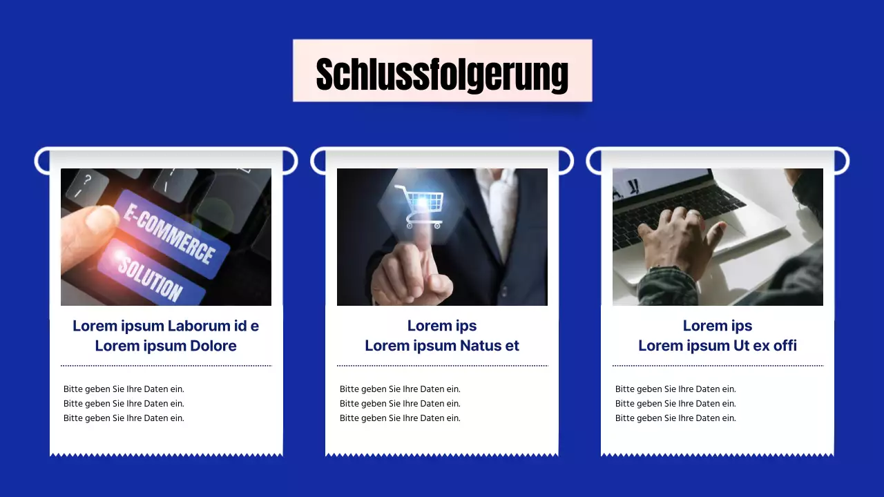 Marktforschungsbericht mit blau-weißem Grundkonzept für den Empfang