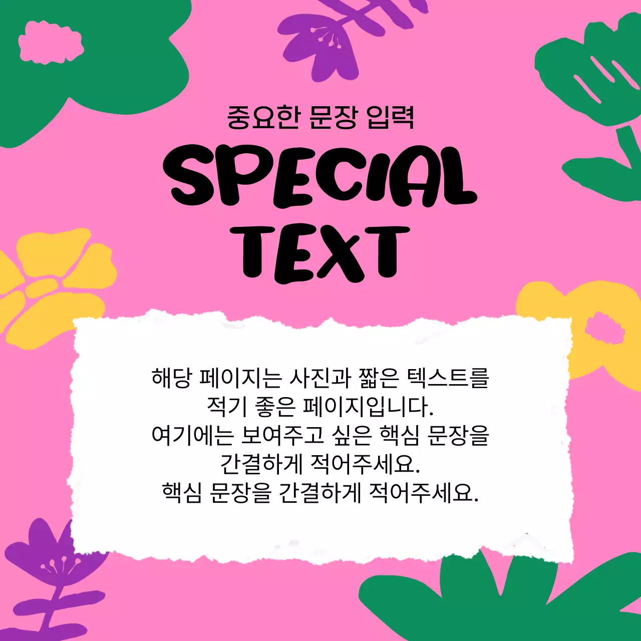 노랑과 핑크색의 아기자기한 봄 꽃 소개서