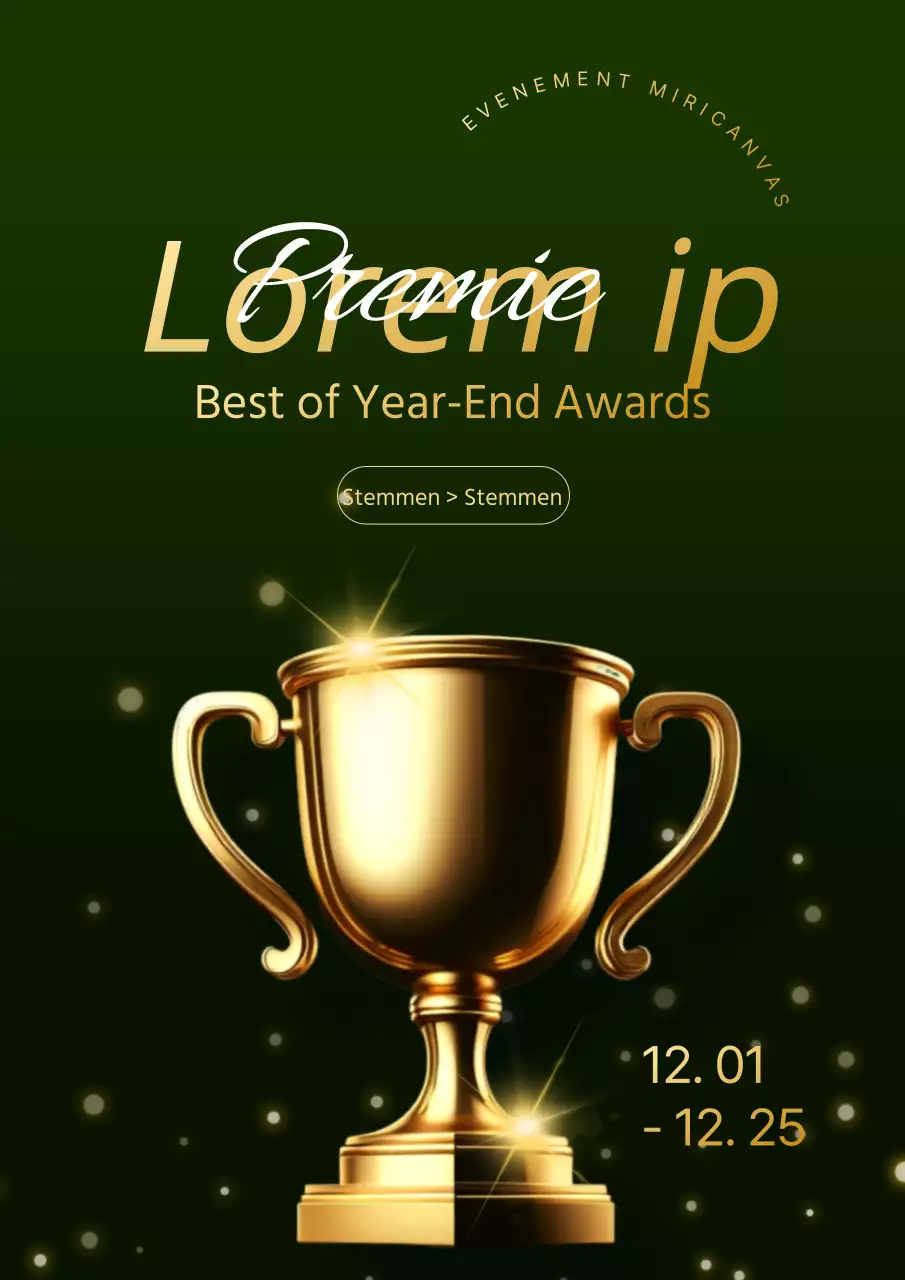 Een luxueuze eindejaarsreclame in kaki en goud