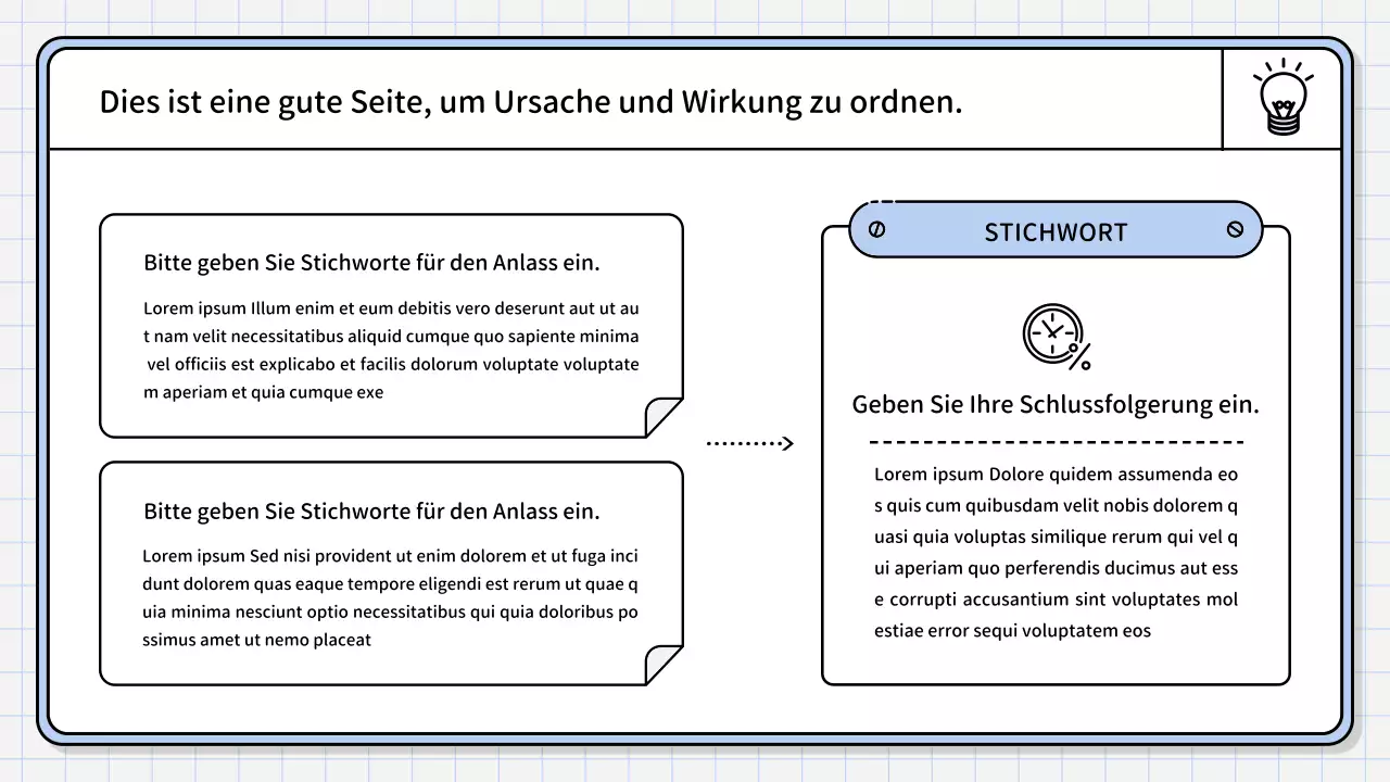 Ein einfacher, hellblauer zusammenfassender Bericht