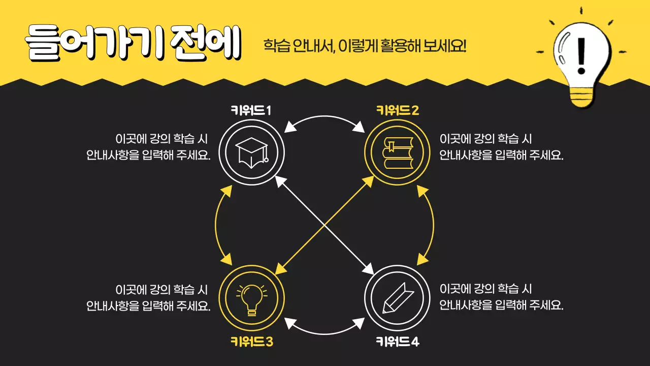 노랑의 아기자기한 학원 학습 안내서