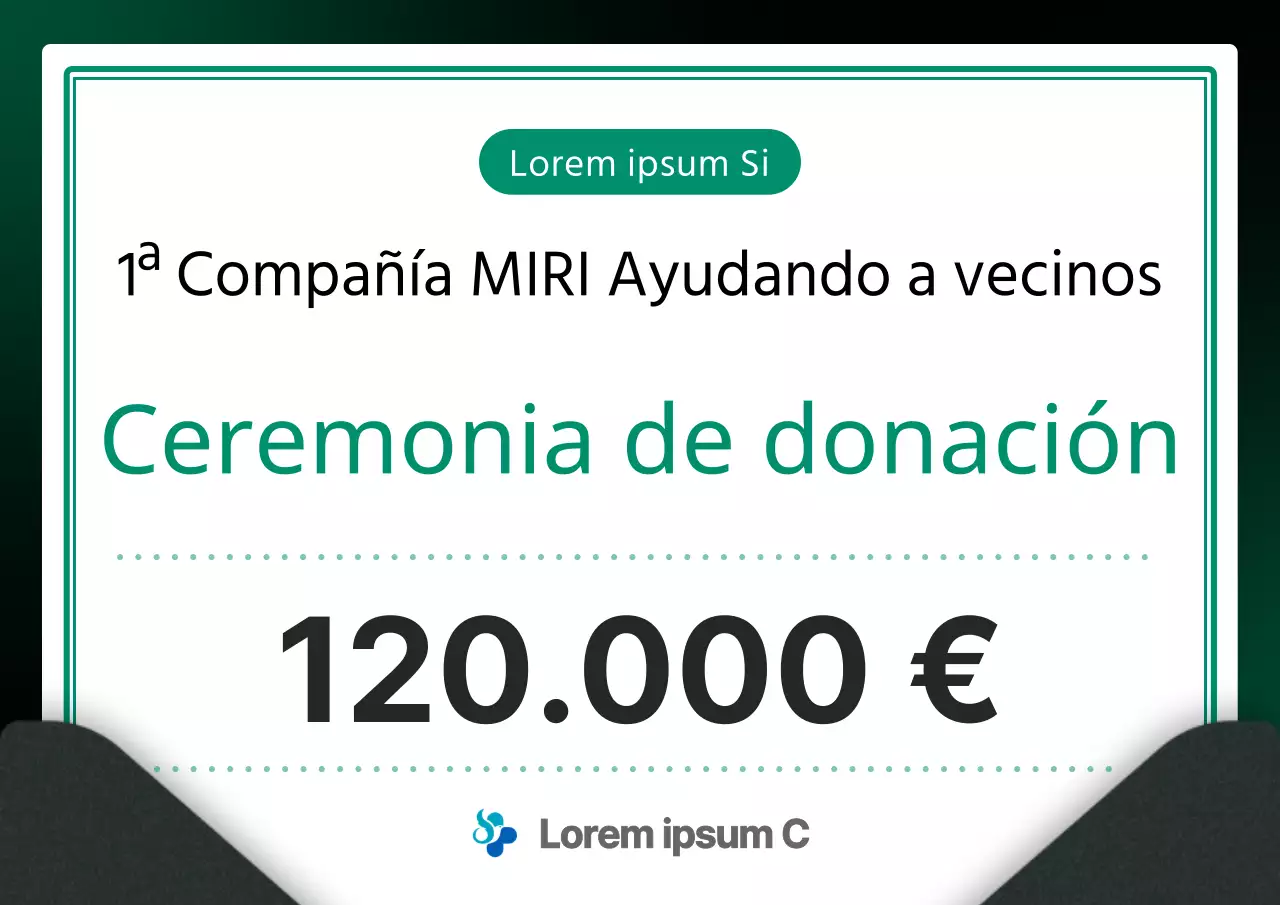 Promueva una ceremonia de donación moderna en verde y negro