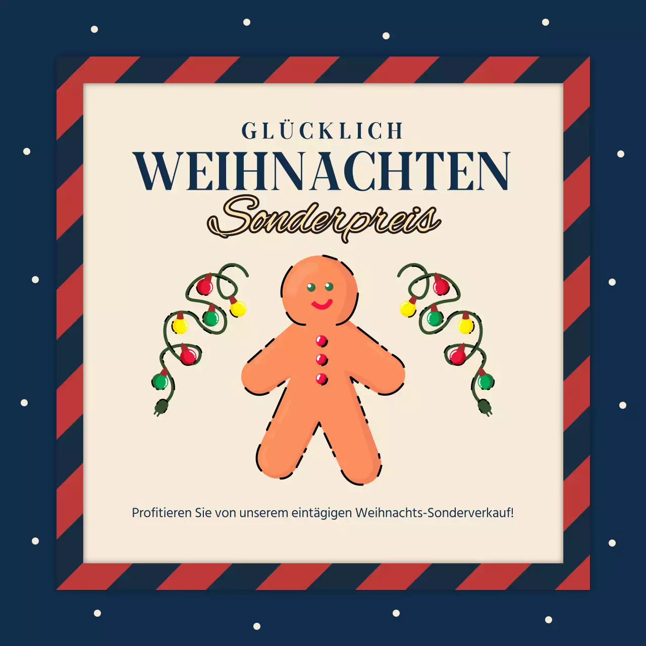 Werben Sie für eine marineblaue und rote Feiertagsveranstaltung