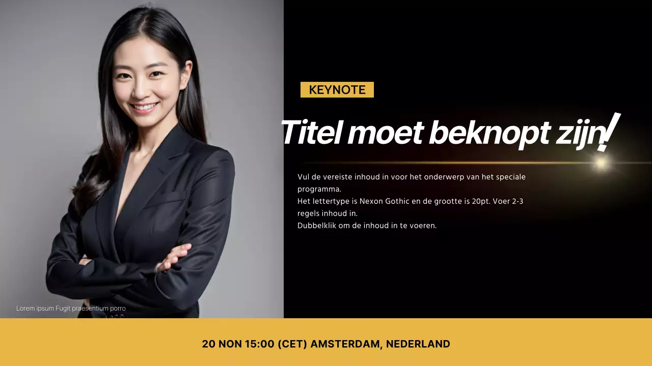 Goud en zwart voor een stijlvolle presentatie tijdens een zakelijke conferentie