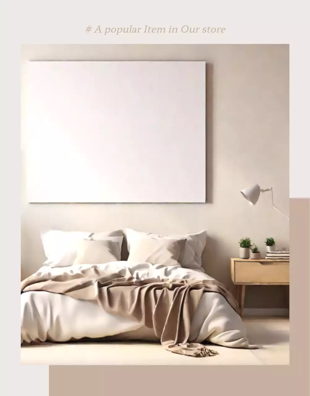 베이지와 핑크의 감성적인 가구 판매를 위한 제품 홍보