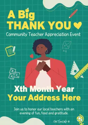 Green Simple Teacher Event Invitation Poster
