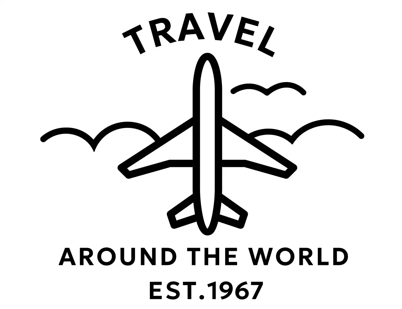 비행기 일러스트가 있는 심플한 컨셉의 여행사