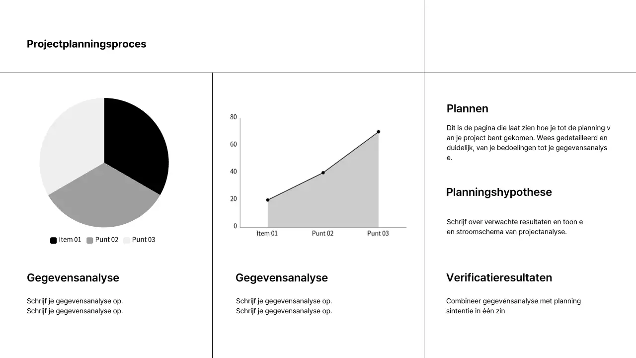 Een eenvoudige carrièreportfolio in zwart-wit