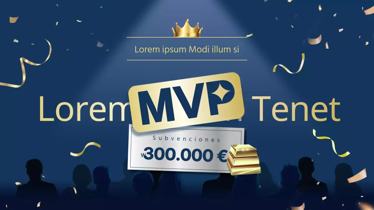 Anuncio del premio al empleado de lujo azul marino y oro