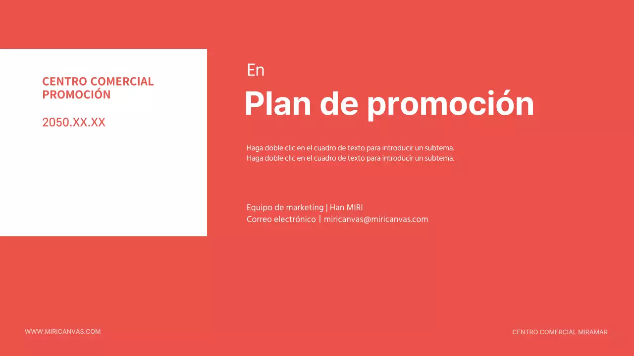 Un sencillo folleto promocional naranja y negro