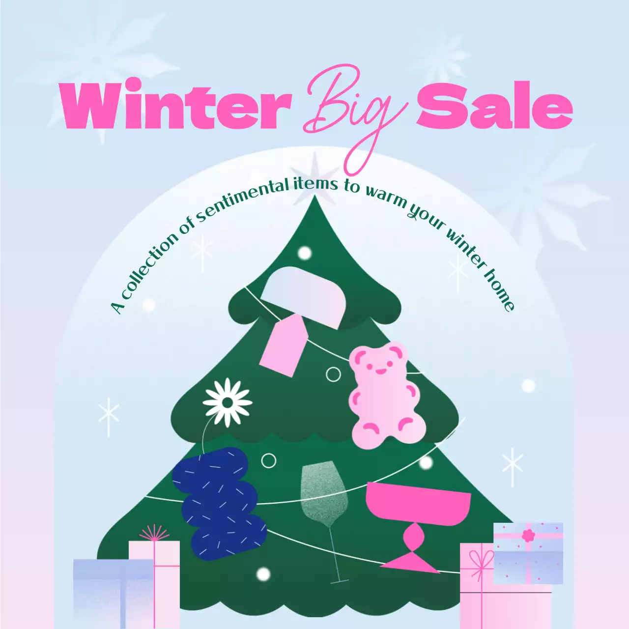 (Premium)_Promover uma venda sazonal com um tema gradiente cor-de-rosa (publicação no novo feed do Instagram)