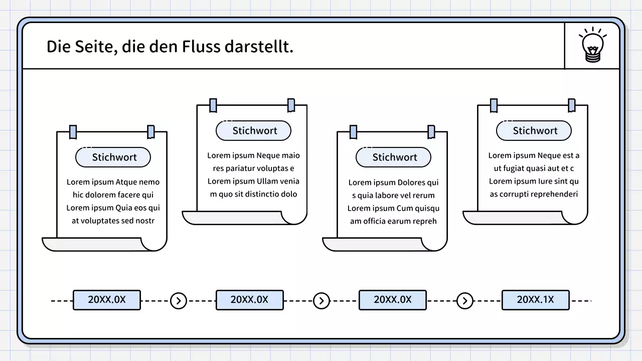 Ein einfacher, hellblauer zusammenfassender Bericht