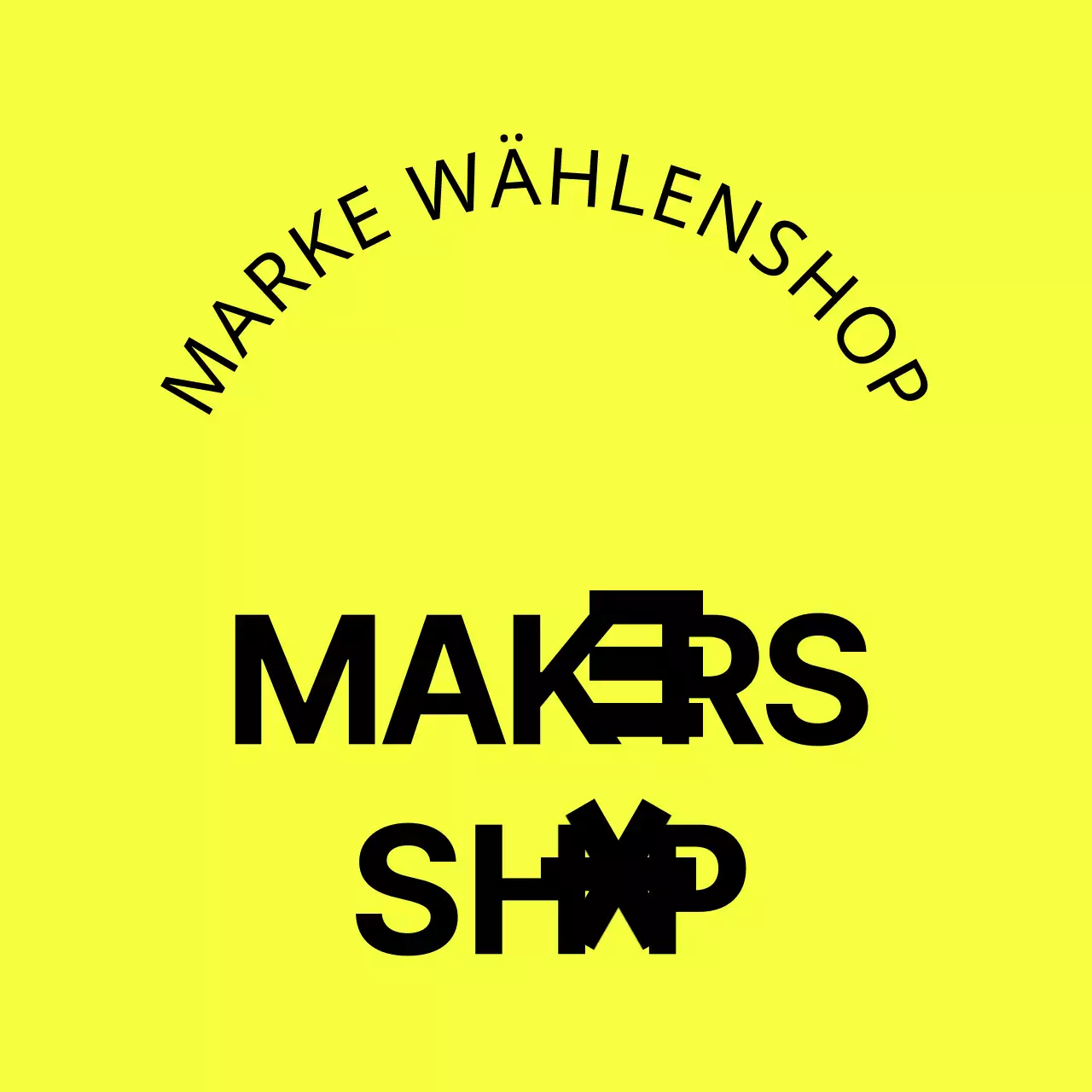 Ein einfaches, schnörkelloses Schild für einen Redaktionsladen mit Markenzeichen