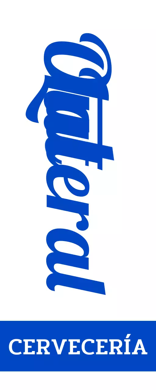 Cartel de cervecería de inspiración retro con tonos azules