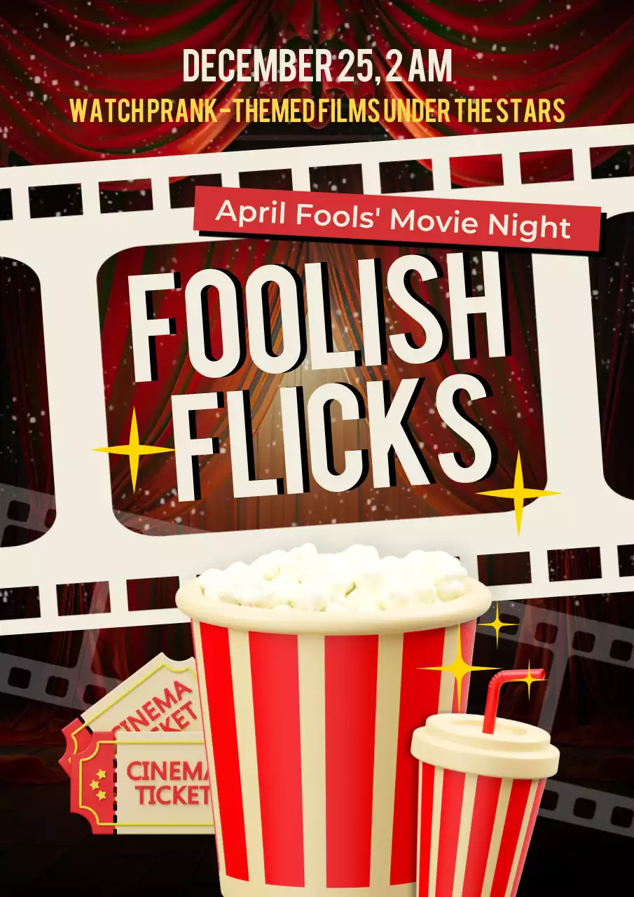 Red Retro Movie Event Poster