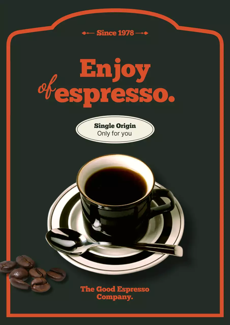 블랙 빈티지 커피 프로모션 포스터