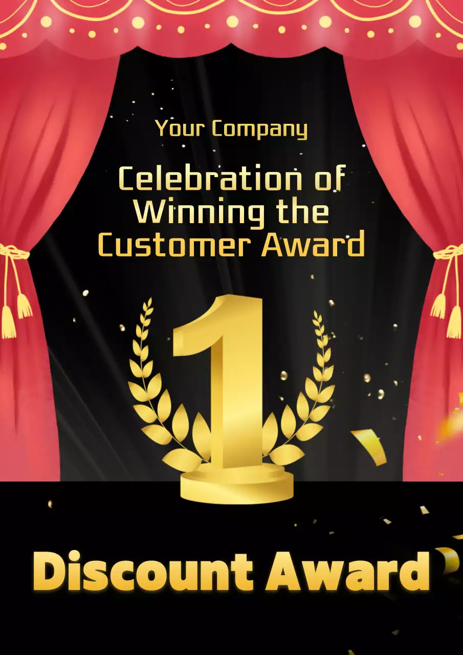 Classic award-winning discount ad in black and gold