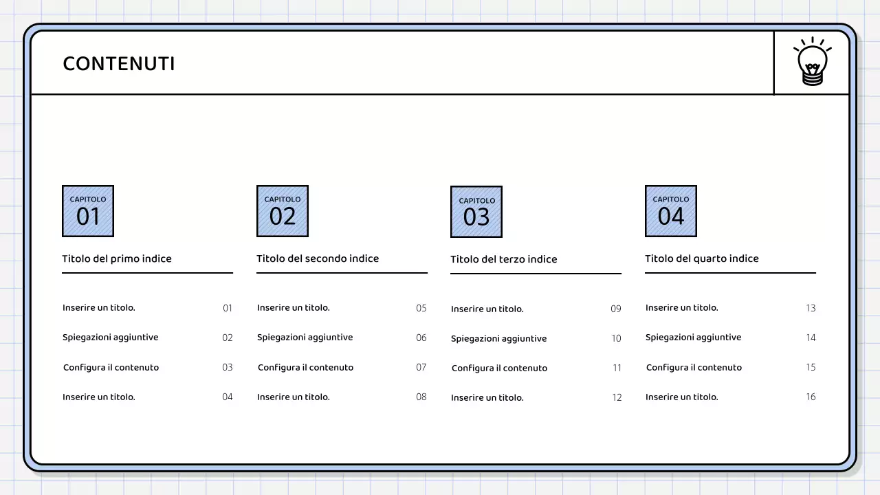 Un semplice rapporto di sintesi di colore blu chiaro