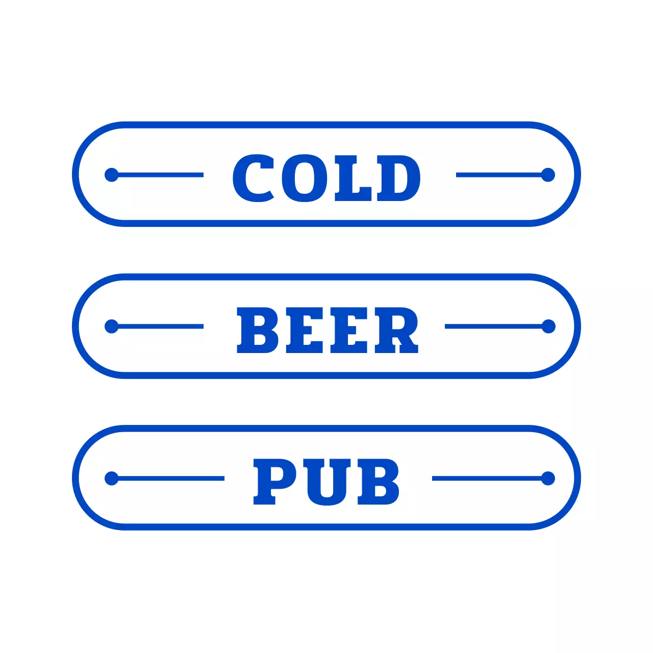 Retro-inspired brewpub storefront sign with blue tones