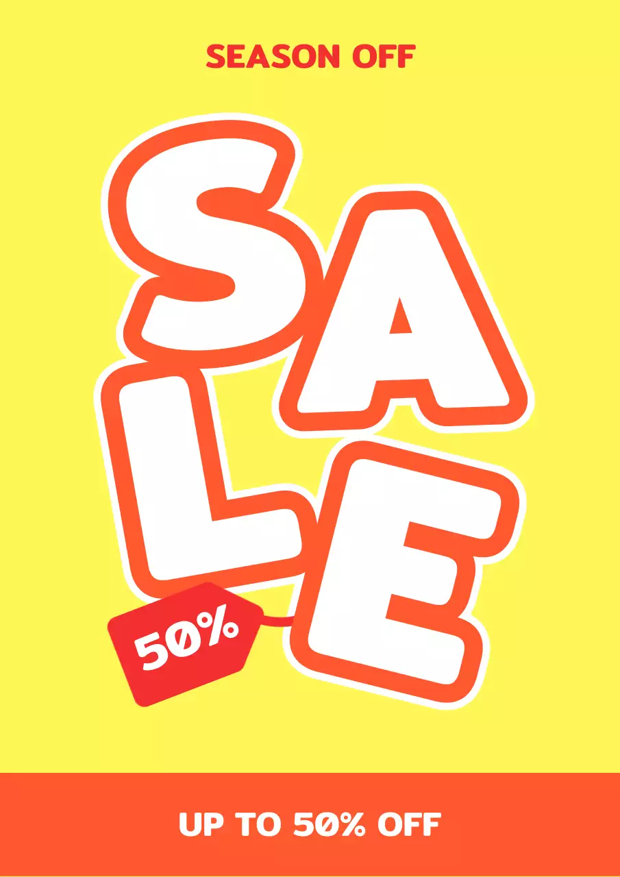 노랑색 눈에 띄는 세일 광고