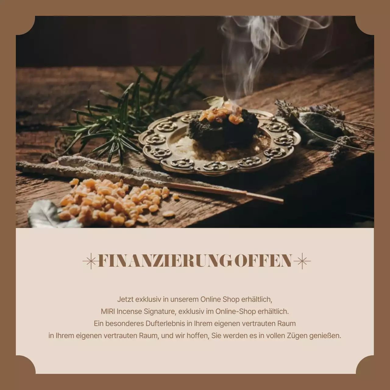 Einfache Fördermittelanzeige mit braunem Hintergrund