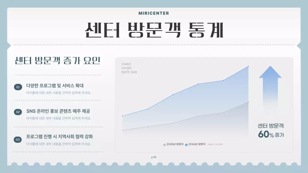 하늘색의 심플한 연말결산 보고서