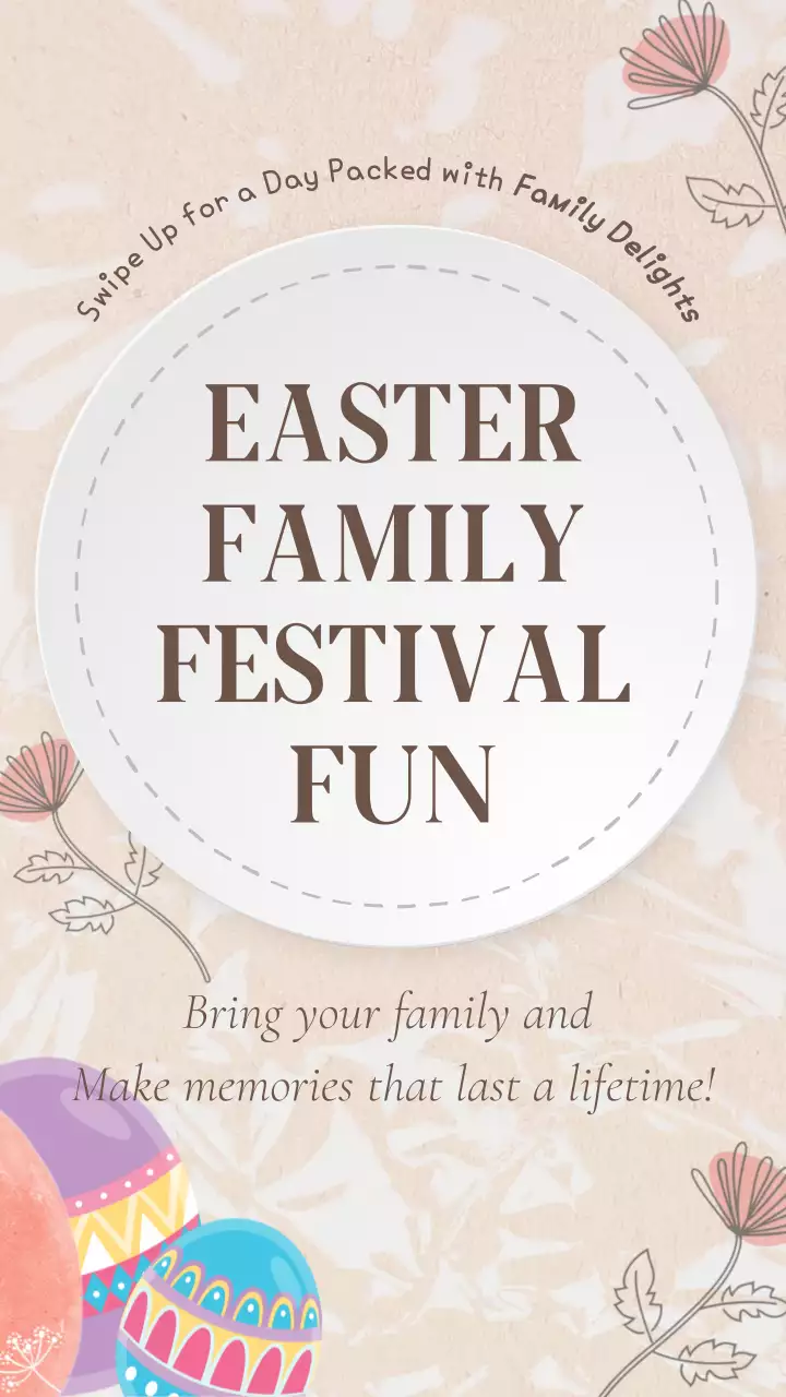 베이지와 화이트 클래식 부활절 축제 초대장