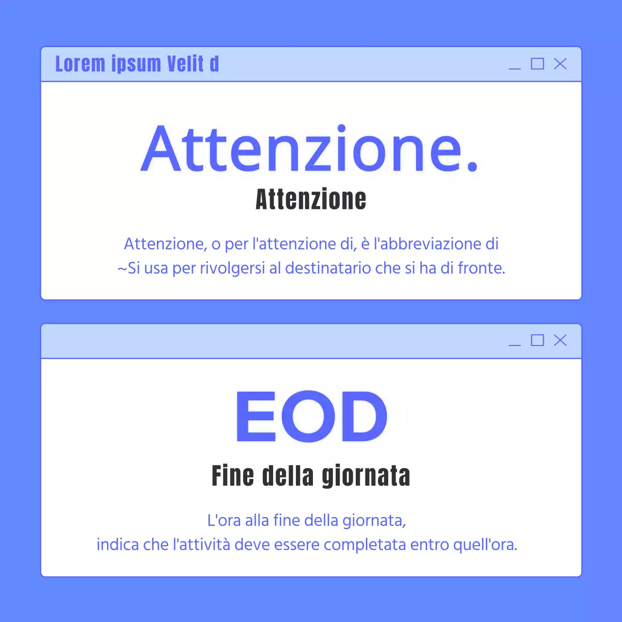 Una semplice guida blu e azzurra agli acronimi aziendali per la posta elettronica