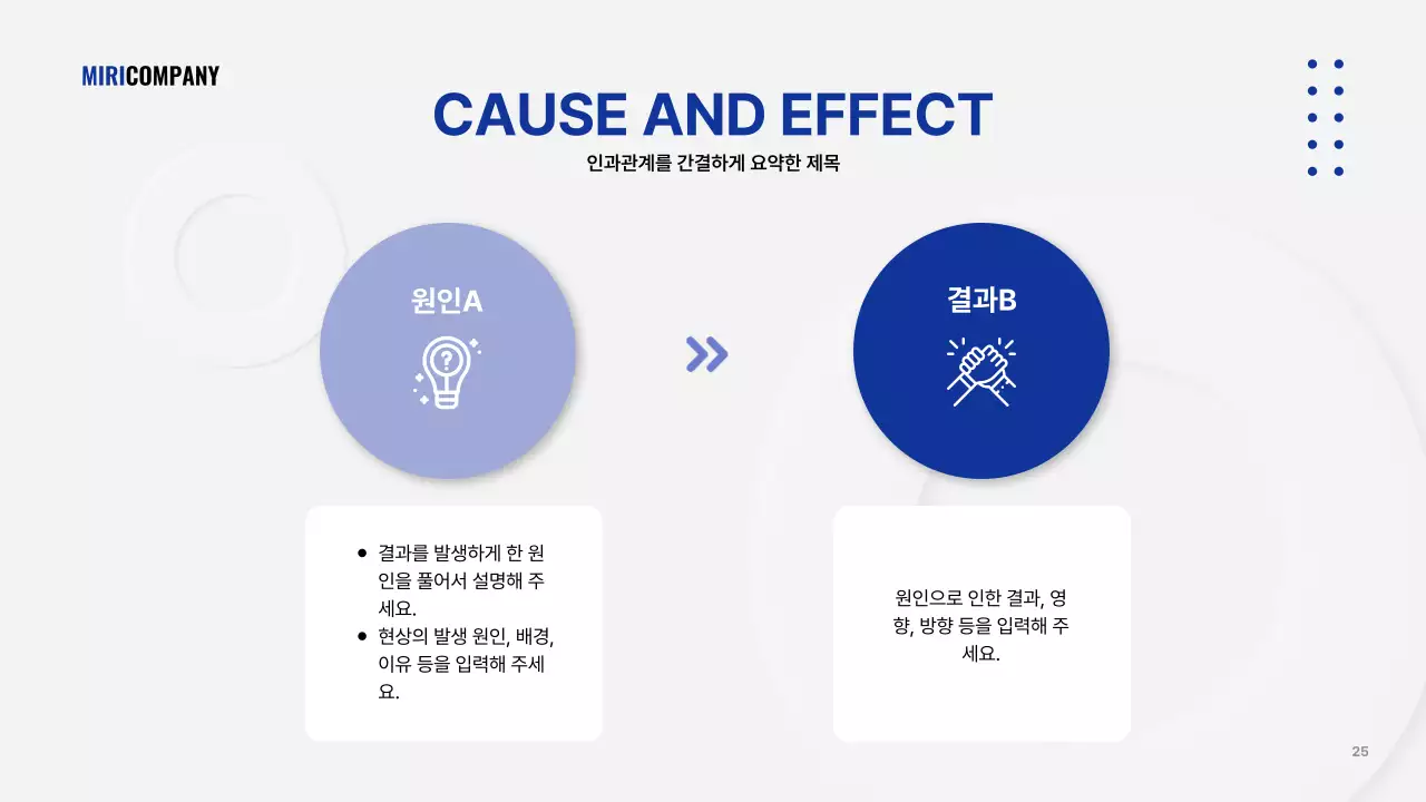 흰색과 남색의 미니멀 비즈니스 발표자료