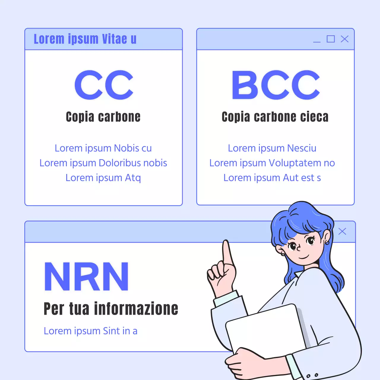 Una semplice guida blu e azzurra agli acronimi aziendali per la posta elettronica