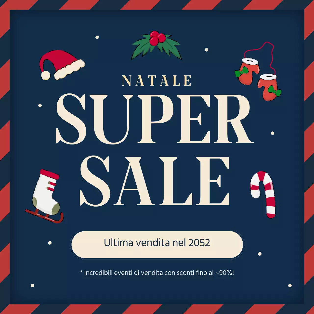 Promuovere un evento natalizio in rosso e blu