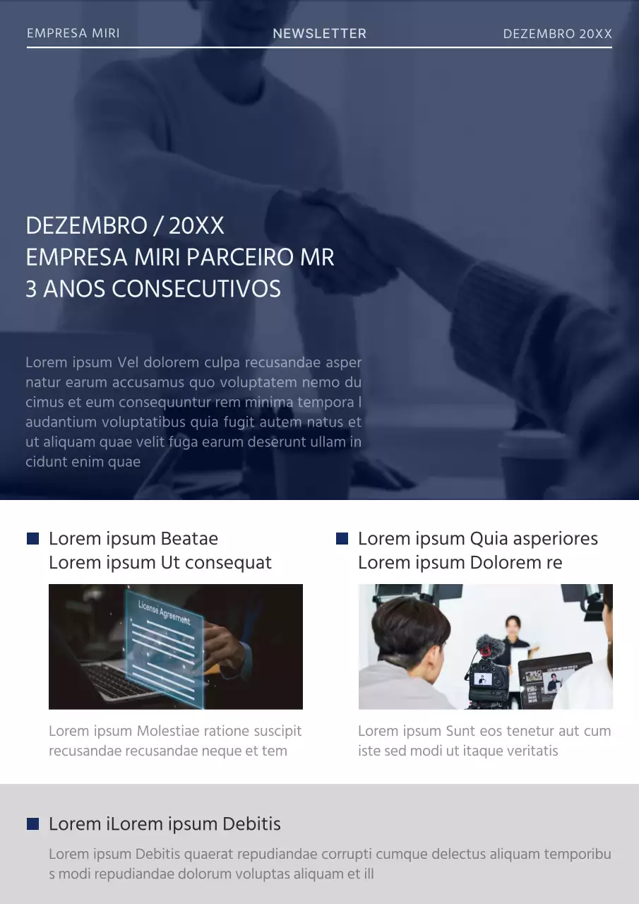 Anúncios modernos de notícias da empresa a preto e branco