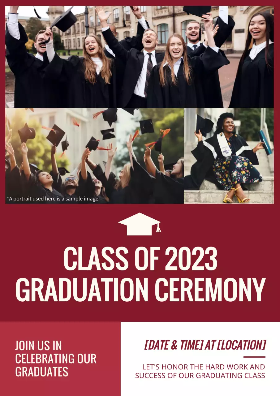 Maroon Classic Graduation Announcement Poster