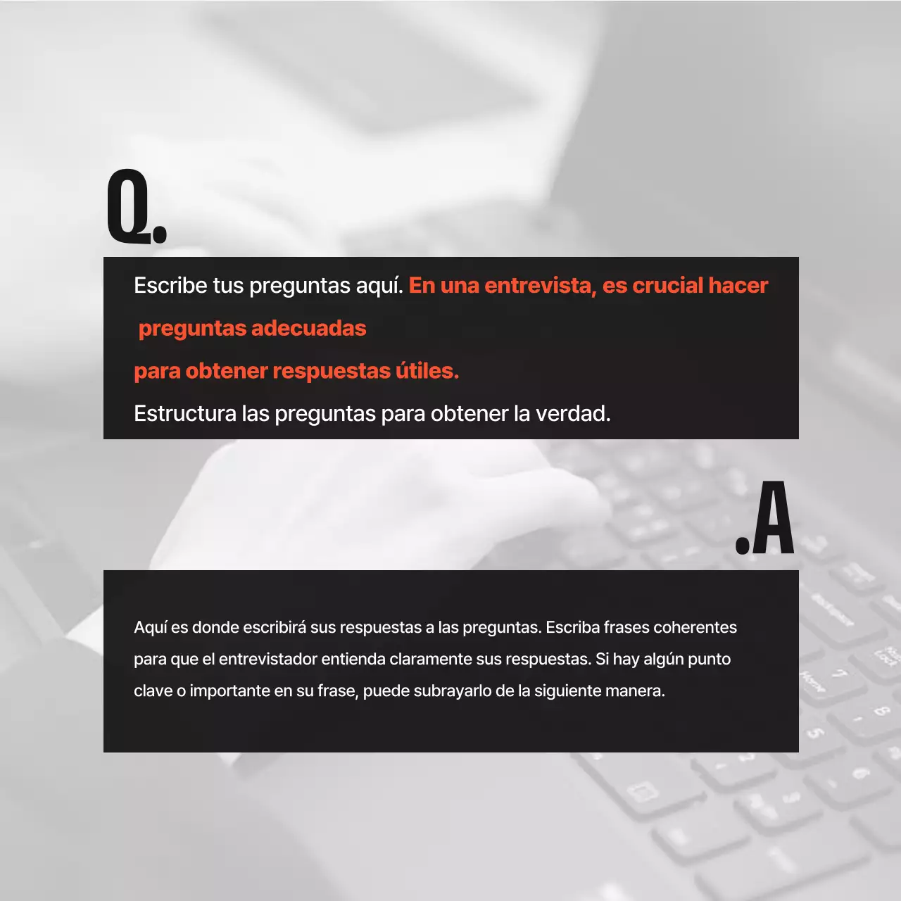 Una carta de presentación de entrevista empresarial moderna, en blanco y negro y naranja